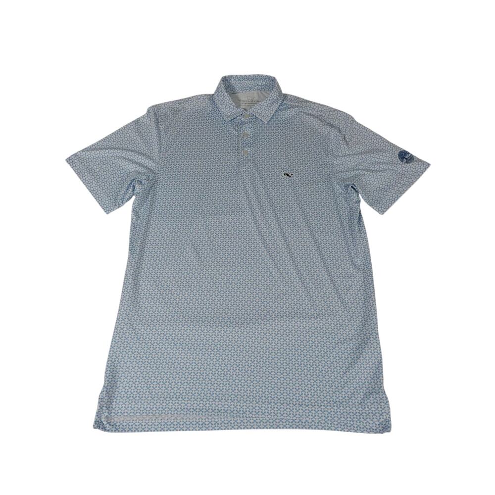 Vineyard Vines Performance Geometric Golf Polo Shirt Tree Logo Men's Small